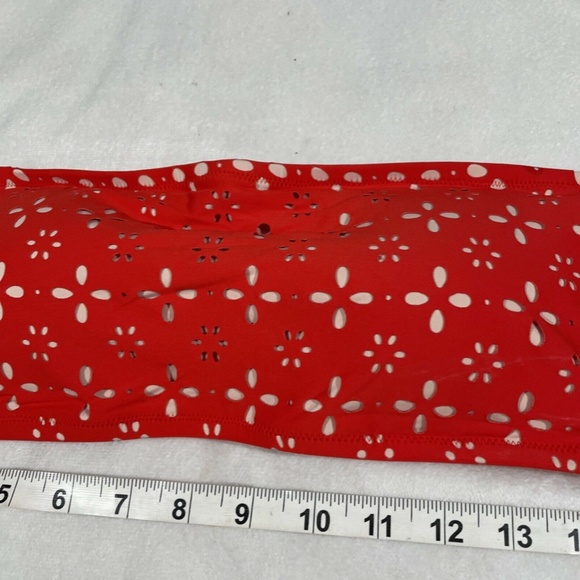 NEW $64 J.CREW Straight Bandeau‎ Bikini Top In Fiery Sunset Blush [SZ XL ] - Picture 6 of 12